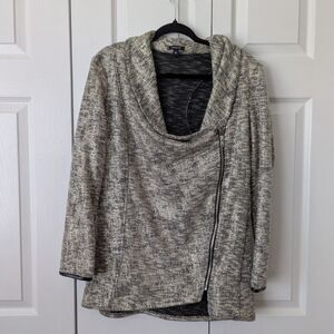 Women's Stella & Dot Knit Rebel Metallic Moto Jacket Medium